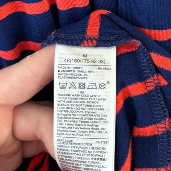 NWT GAP Maternity Blue Red Stripe Dress M Patriotic Nautical - Picture 6 of 8